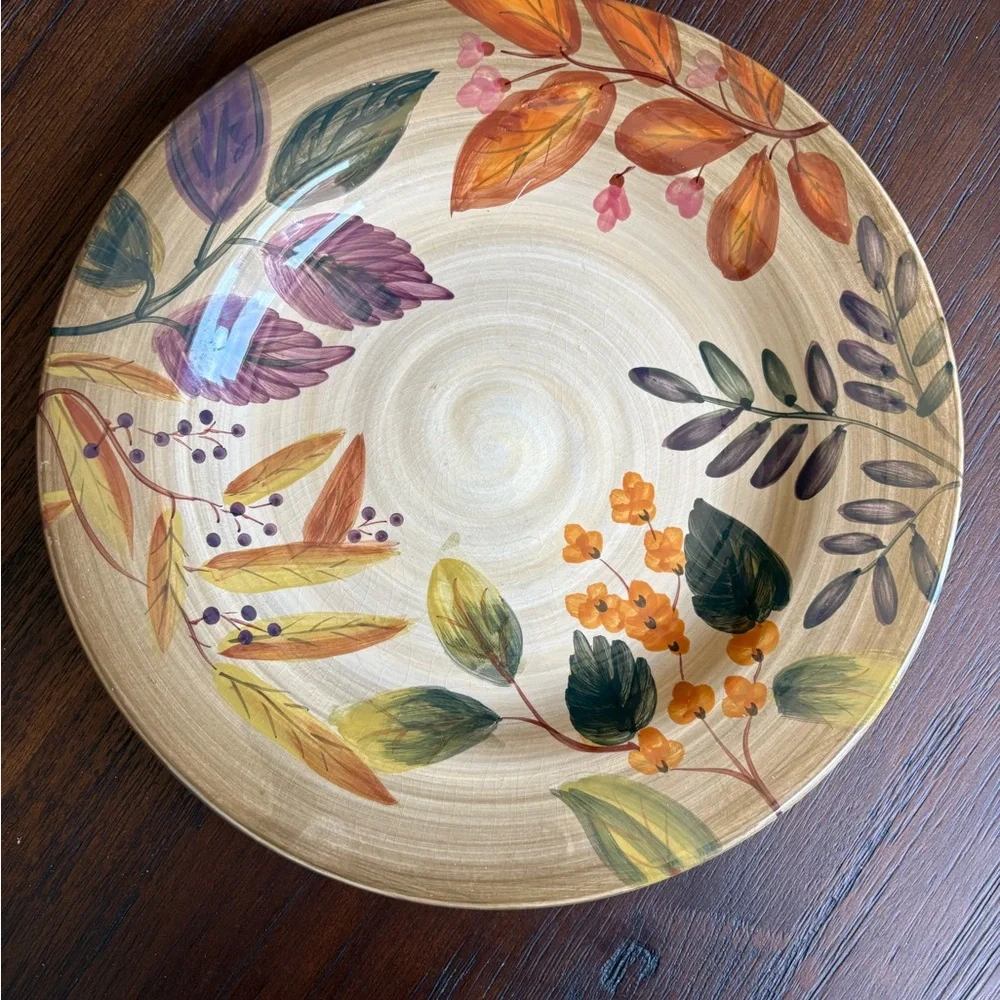 Home Trends Shadowwood Floral Autumn Leaves 9.5